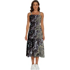 Black Marble Abstract Pattern Texture Sleeveless Shoulder Straps Boho Dress