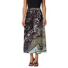 Black Marble Abstract Pattern Texture Classic Midi Chiffon Skirt