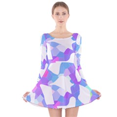 Silhouette Design T- Shirt Silhouette Design Abstract Maze Geometric Abstract Colours T- Shirt Long Sleeve Velvet Skater Dress by maxcute