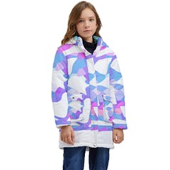 Silhouette Design T- Shirt Silhouette Design Abstract Maze Geometric Abstract Colours T- Shirt Kid s Hooded Longline Puffer Jacket by maxcute