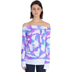 Silhouette Design T- Shirt Silhouette Design Abstract Maze Geometric Abstract Colours T- Shirt Off Shoulder Long Sleeve Top by maxcute