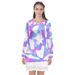 Silhouette Design T- Shirt Silhouette Design Abstract Maze Geometric Abstract Colours T- Shirt Long Sleeve Chiffon Shift Dress  by maxcute