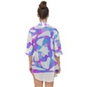 Silhouette Design T- Shirt Silhouette Design Abstract Maze Geometric Abstract Colours T- Shirt Open Front Chiffon Kimono View2