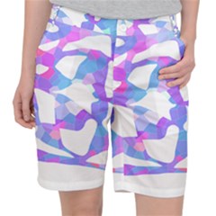 Silhouette Design T- Shirt Silhouette Design Abstract Maze Geometric Abstract Colours T- Shirt Pocket Shorts by maxcute