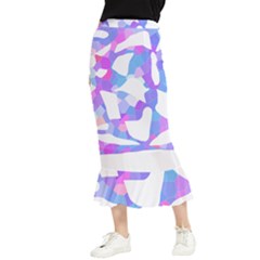 Silhouette Design T- Shirt Silhouette Design Abstract Maze Geometric Abstract Colours T- Shirt Maxi Fishtail Chiffon Skirt by maxcute