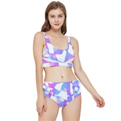 Silhouette Design T- Shirt Silhouette Design Abstract Maze Geometric Abstract Colours T- Shirt Frilly Bikini Set by maxcute