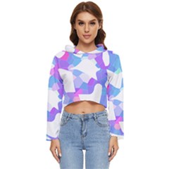 Silhouette Design T- Shirt Silhouette Design Abstract Maze Geometric Abstract Colours T- Shirt Women s Lightweight Cropped Hoodie by maxcute