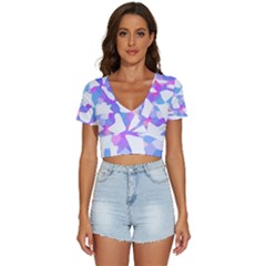 Silhouette Design T- Shirt Silhouette Design Abstract Maze Geometric Abstract Colours T- Shirt V-neck Crop Top by maxcute