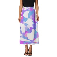 Silhouette Design T- Shirt Silhouette Design Abstract Maze Geometric Abstract Colours T- Shirt Classic Midi Chiffon Skirt