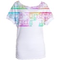 Silhouette Design T- Shirt Vintage Leaves Silhouette Design Border Pastel Colours T- Shirt Women s Oversized Tee View1