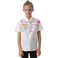 Silhouette Design T- Shirt Vintage Leaves Silhouette Design Border Pastel Colours T- Shirt Kids  Short Sleeve Shirt by maxcute