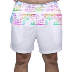 Silhouette Design T- Shirt Vintage Leaves Silhouette Design Border Pastel Colours T- Shirt Men s Shorts