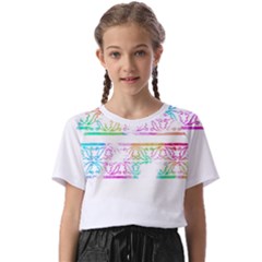 Silhouette Design T- Shirt Vintage Leaves Silhouette Design Border Pastel Colours T- Shirt Kids  Basic Tee by maxcute