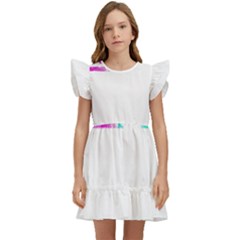 Silhouette Design T- Shirt Vintage Leaves Silhouette Design Border Pastel Colours T- Shirt Kids  Winged Sleeve Dress by maxcute