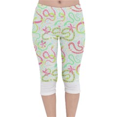 Snake T- Shirt Snakes Pattern T- Shirt Velvet Capri Leggings  by maxcute