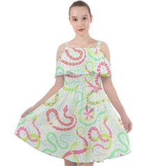 Snake T- Shirt Snakes Pattern T- Shirt Cut Out Shoulders Chiffon Dress by maxcute