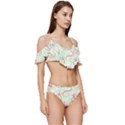 Snake T- Shirt Snakes Pattern T- Shirt Ruffle Edge Tie Up Bikini Set	 View3