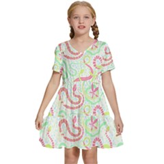 Snake T- Shirt Snakes Pattern T- Shirt Kids  Short Sleeve Tiered Mini Dress by maxcute