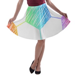 Soccer Ball Gift T- Shirt Soccer Rainbow T- Shirt A-line Skater Skirt by maxcute