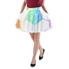 Soccer Ball Gift T- Shirt Soccer Rainbow T- Shirt A-line Pocket Skirt by maxcute