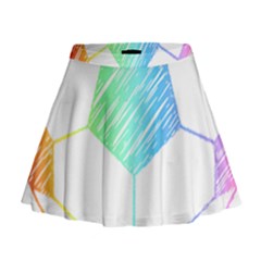 Soccer Ball Gift T- Shirt Soccer Rainbow T- Shirt Mini Flare Skirt by maxcute