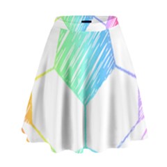 Soccer Ball Gift T- Shirt Soccer Rainbow T- Shirt High Waist Skirt by maxcute