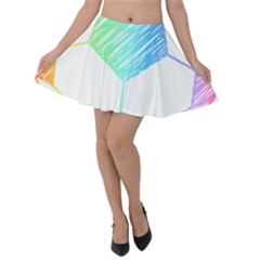 Soccer Ball Gift T- Shirt Soccer Rainbow T- Shirt Velvet Skater Skirt by maxcute