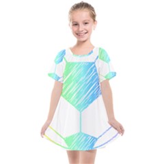 Soccer Ball Gift T- Shirt Soccer Rainbow T- Shirt Kids  Smock Dress by maxcute