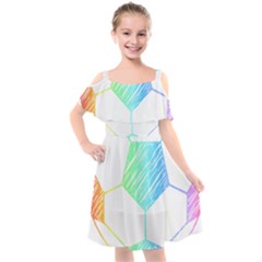 Soccer Ball Gift T- Shirt Soccer Rainbow T- Shirt Kids  Cut Out Shoulders Chiffon Dress by maxcute