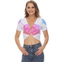 Soccer Gift T- Shirt Soccer Football T- Shirt Twist Front Crop Top View1