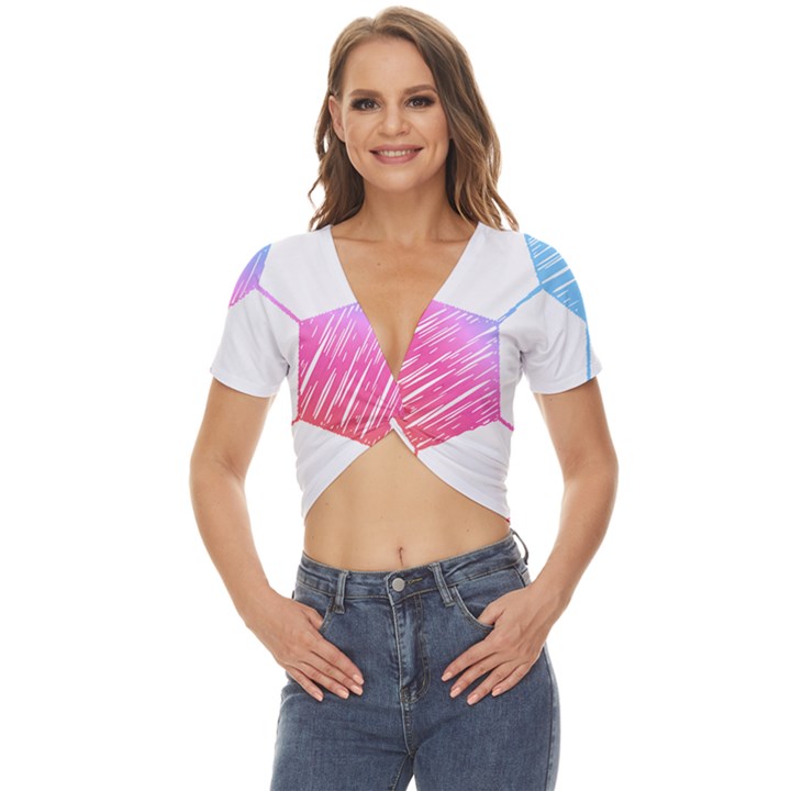 Soccer Gift T- Shirt Soccer Football T- Shirt Twist Front Crop Top