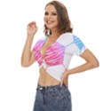 Soccer Gift T- Shirt Soccer Football T- Shirt Twist Front Crop Top View2