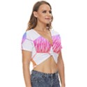 Soccer Gift T- Shirt Soccer Football T- Shirt Twist Front Crop Top View3