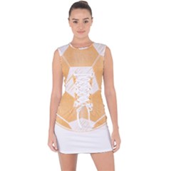 Soccer Masks T- Shirt Soccer Football Ball T- Shirt Lace Up Front Bodycon Dress by maxcute