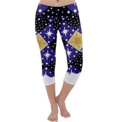 Space T- Shirt Space Pattern T- Shirt Capri Yoga Leggings by maxcute