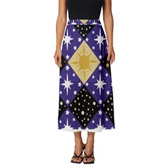 Space T- Shirt Space Pattern T- Shirt Classic Midi Chiffon Skirt