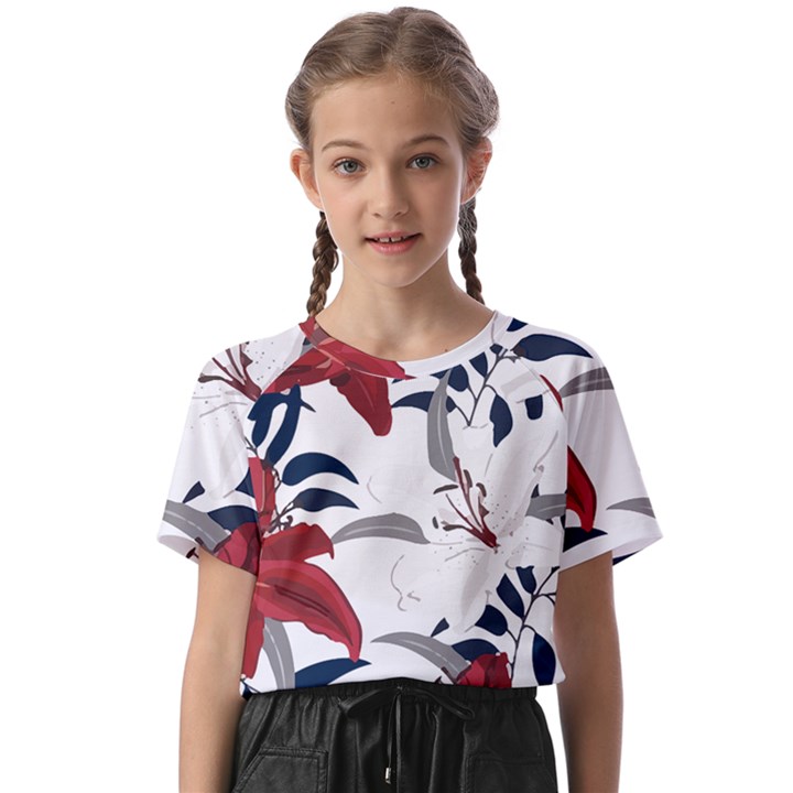 Special T- Shirt Special Flowers Pattern T- Shirt Kids  Basic Tee