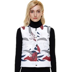 Special T- Shirt Special Flowers Pattern T- Shirt Women s Short Button Up Puffer Vest by maxcute