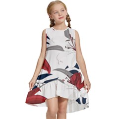 Special T- Shirt Special Flowers Pattern T- Shirt Kids  Frill Swing Dress by maxcute