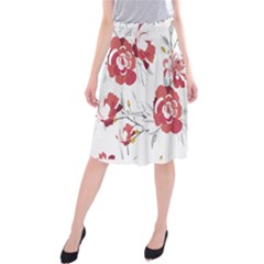 Spring Blooms T- Shirt Spring Blooming Petals T- Shirt Midi Beach Skirt by maxcute