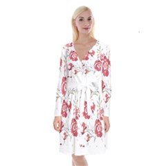 Spring Blooms T- Shirt Spring Blooming Petals T- Shirt Long Sleeve Velvet Front Wrap Dress by maxcute