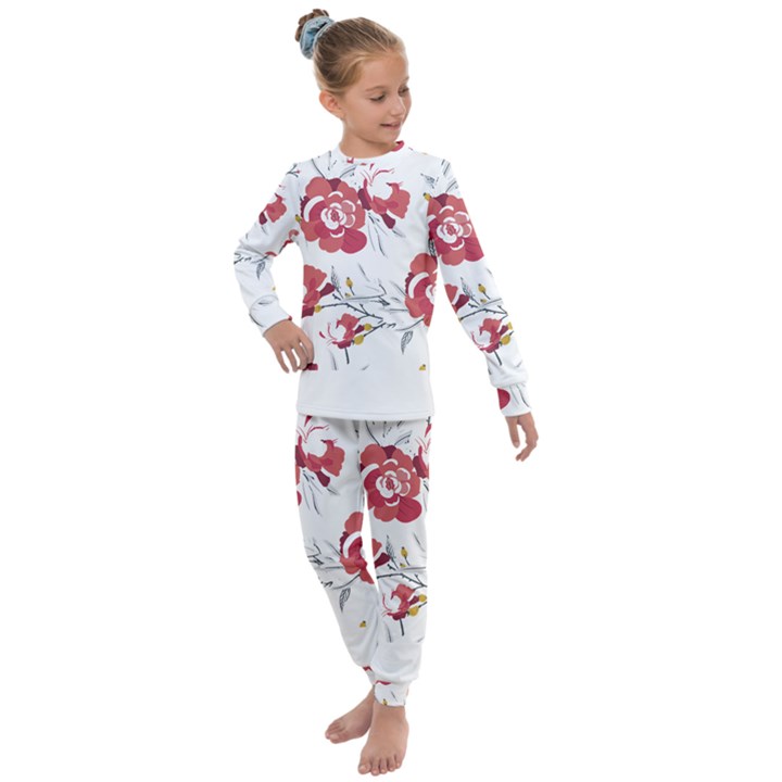 Spring Blooms T- Shirt Spring Blooming Petals T- Shirt Kids  Long Sleeve Set 