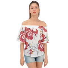 Spring Blooms T- Shirt Spring Blooming Petals T- Shirt Off Shoulder Short Sleeve Top by maxcute