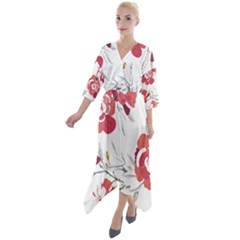 Spring Blooms T- Shirt Spring Blooming Petals T- Shirt Quarter Sleeve Wrap Front Maxi Dress by maxcute