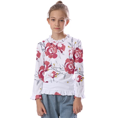 Spring Blooms T- Shirt Spring Blooming Petals T- Shirt Kids  Frill Detail Tee by maxcute