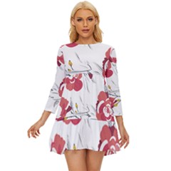 Spring Blooms T- Shirt Spring Blooming Petals T- Shirt Long Sleeve Babydoll Dress