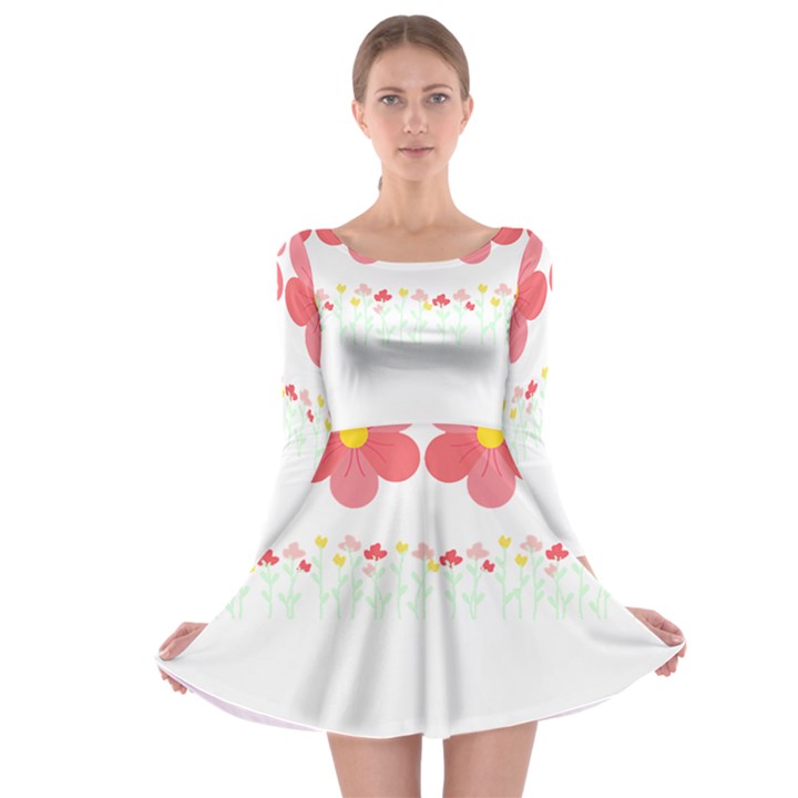 Spring T- Shirt Spring Flowers T- Shirt Long Sleeve Skater Dress