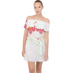 Spring T- Shirt Spring Flowers T- Shirt Off Shoulder Chiffon Dress by maxcute