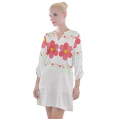 Spring T- Shirt Spring Flowers T- Shirt Open Neck Shift Dress by maxcute