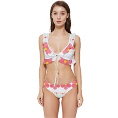 Spring T- Shirt Spring Flowers T- Shirt Low Cut Ruffle Edge Bikini Set by maxcute